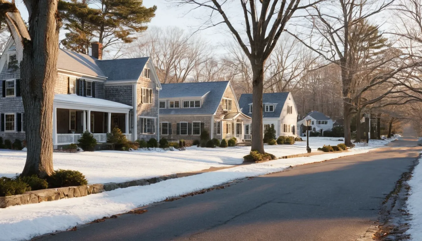 A residential street in Tinton Falls with mature trees and older homes